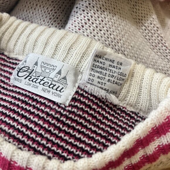 Vintage Chateau Womens Sweater 80s Bicycles Design Long Sleeves Sz L - Picture 10 of 10